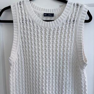Gap Ivory Knit Sleeveless Sweater Shirt
